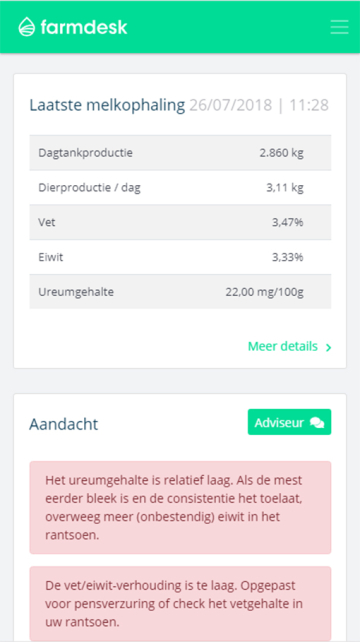 Interface van Farmdesk.eu.