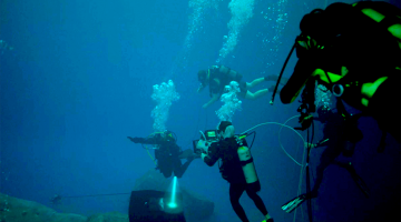 onderwaterstudio in actie