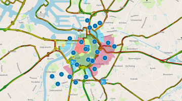 kaart van project 'Slim naar Antwerpen'