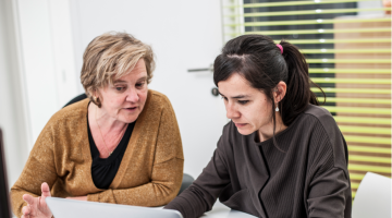 Tine Daseleire en Barbara Depreeuw in hun kantoor in Antwerpen