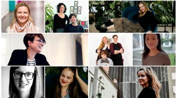 Collage met vrouwelijke ondernemers